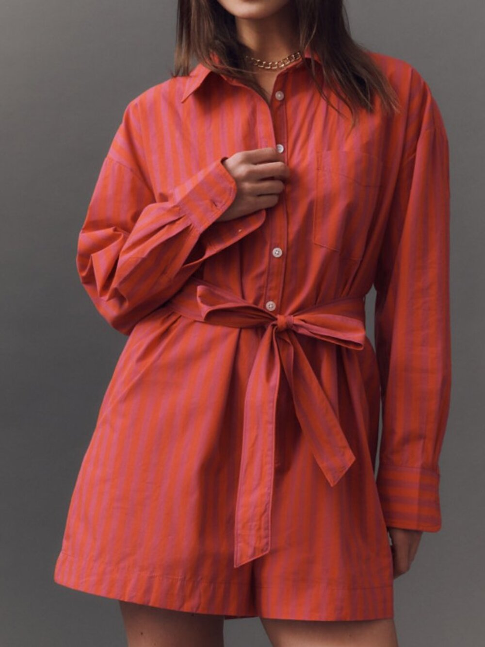 ANTHROPOLOGIE MAEVE Bennet Button Down Romper NWT